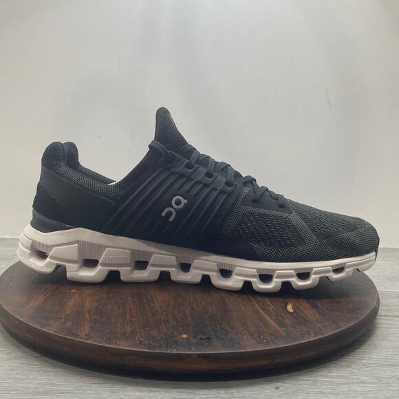 On Cloudswift Mens Size 13 Black White Athletic Running Walking Shoes Sneakers main image 12